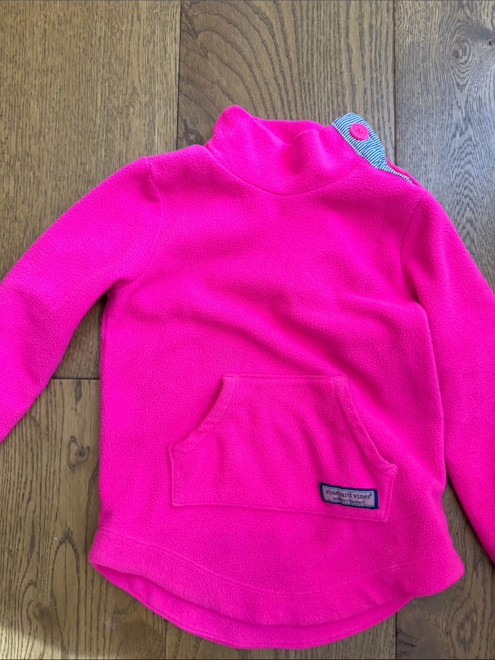 3t Vineyard Vines Girls' Neon Pink Fleece Pullover Hoodie